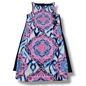 Vince Camuto Dress Size 2 A-Line Dress Sleeveless Multicolor Medallion Pattern.